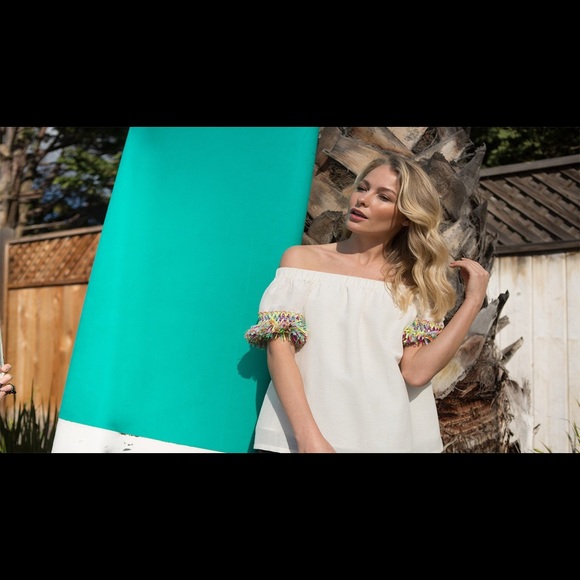 NWT Buckley K Hada Top in Ivory /Carnival size s - Picture 2 of 7